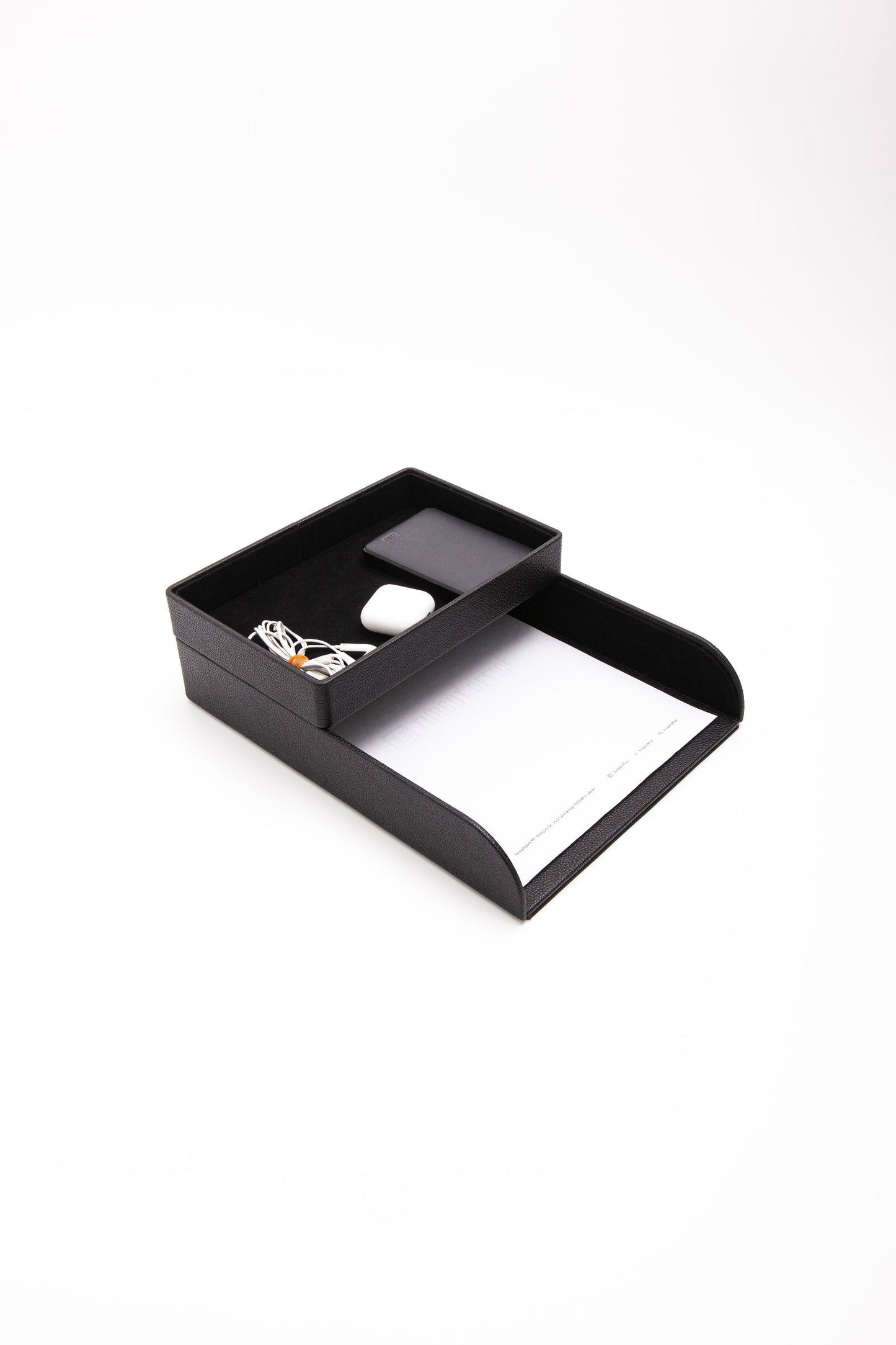 Felix Leather Organizer Set Of Three With Document Shelf Black