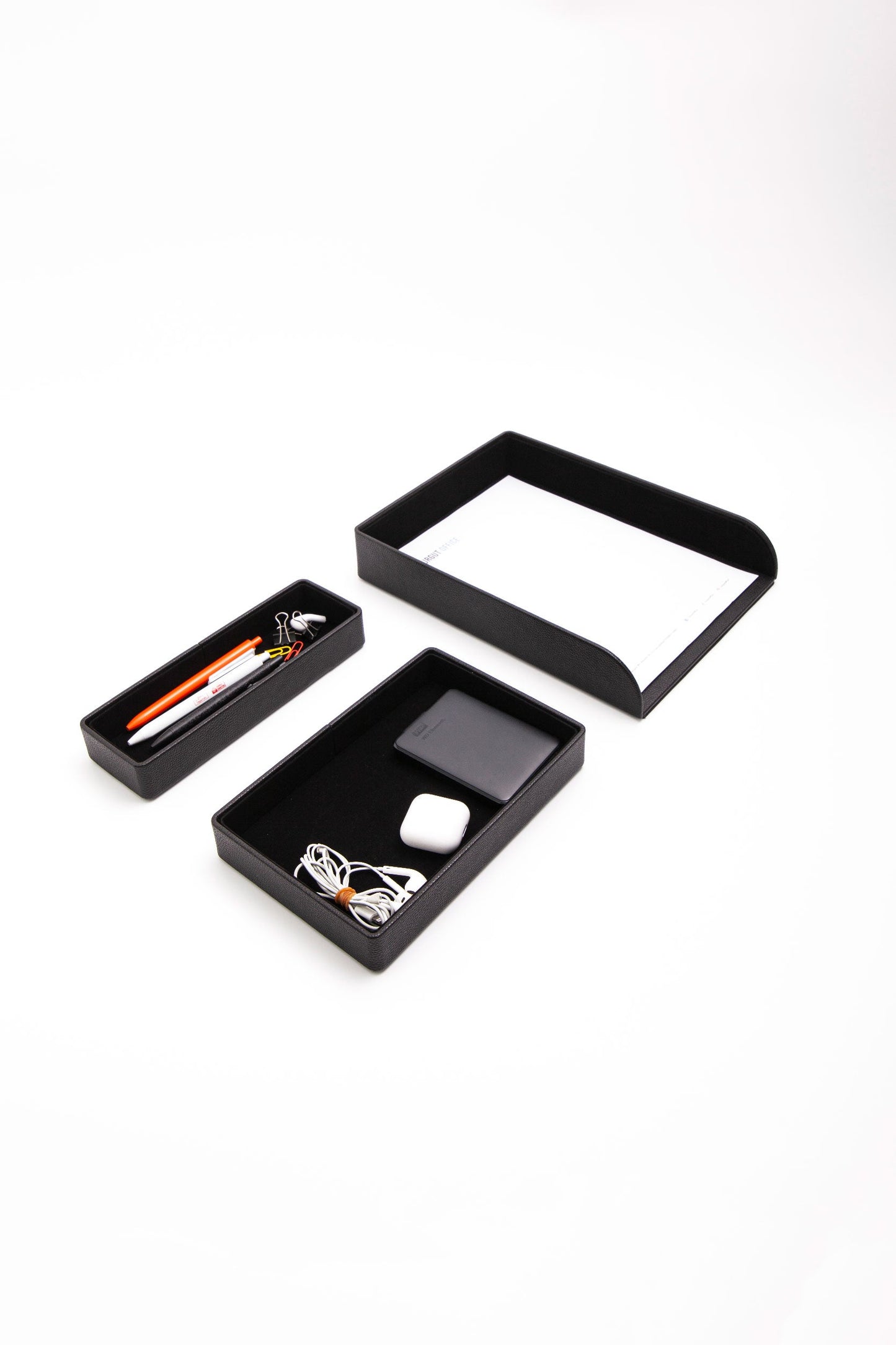 Felix Oganizer Leather Black Accessory Box