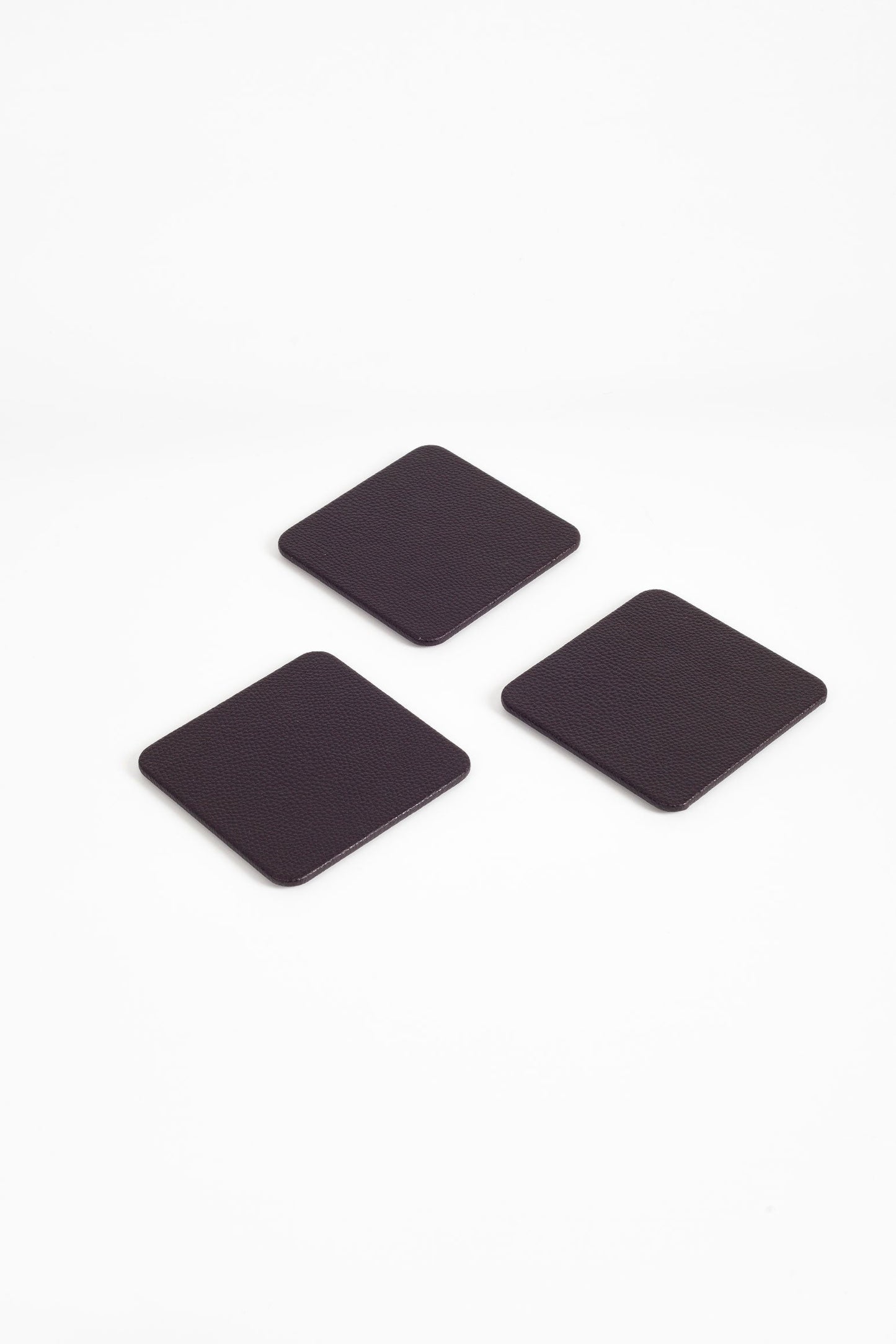 Leather Coaster Brown 3 Pieces