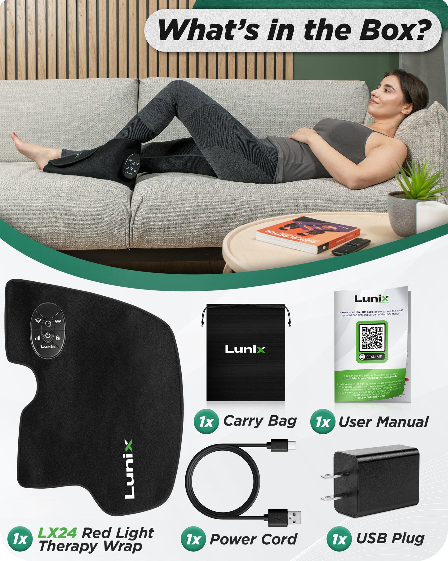 LX24 Red Light Therapy for Feet,  Charcoal Black