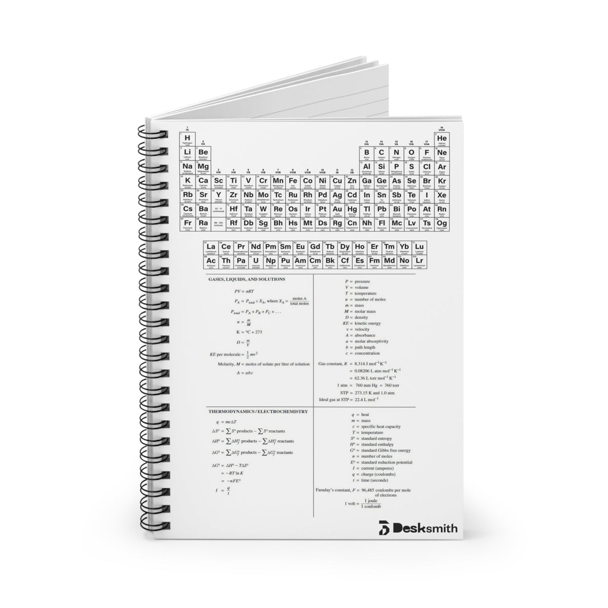 Periodic Table Chemistry Spiral Notebook — Ruled