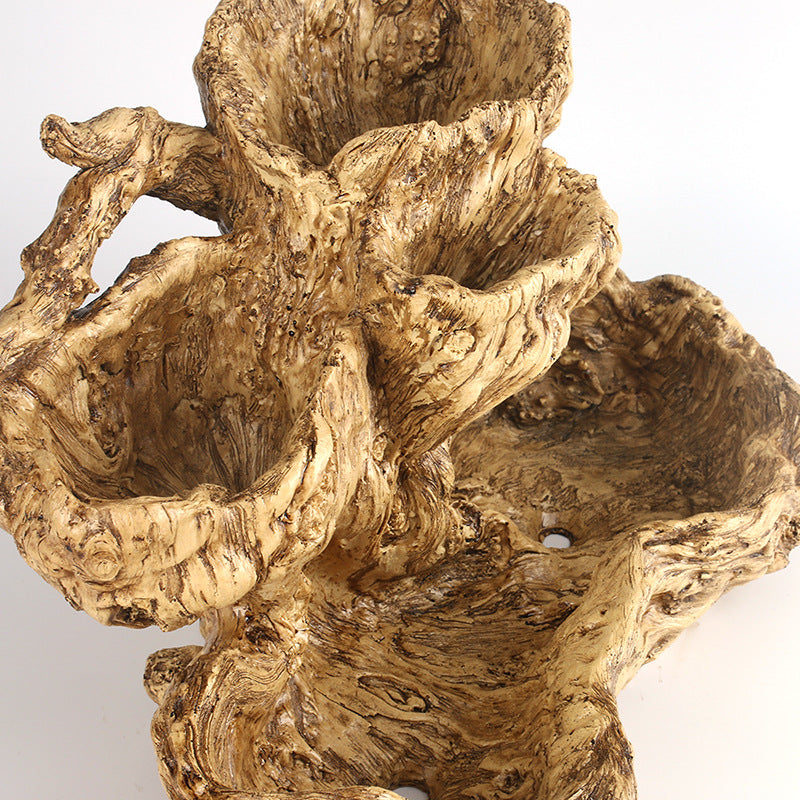 Resin Succulent Flower Pot – Beige Office Desktop Planter (45×28×29cm)