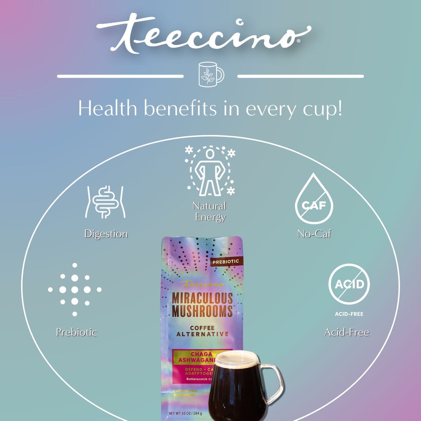 Chaga Ashwagandha Butterscotch Cream Mushroom Herbal Coffee