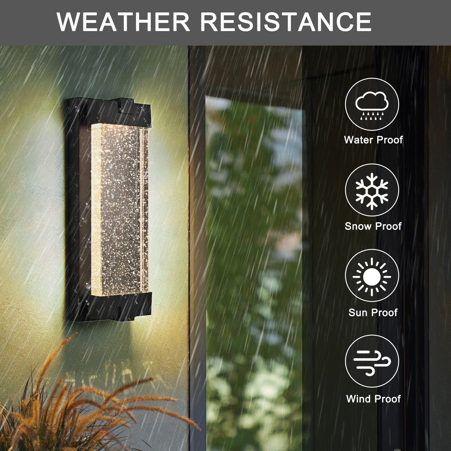 Black Aluminum Finish Outdoor Wall Light