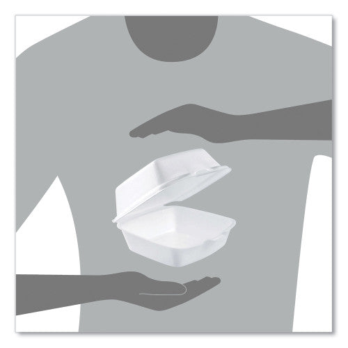 Dart Foam Hinged Lid Containers, 9.01 x 9.4 x 3.1, White, 200/Carton (90HT1R)