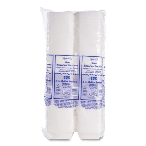 Dart Foam Hinged Lid Containers, 9.01 x 9.4 x 3.1, White, 200/Carton (90HT1R)