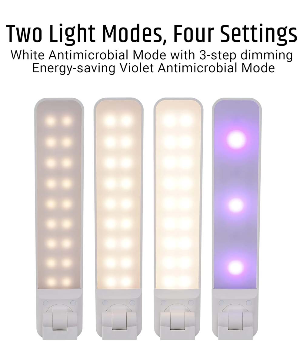 Brilli 15"H Bright-Clean Antimicrobial LED Desk Lamp Matte White Finish with Wireless Charging