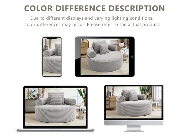 Round Sofa Bed with Memory Foam Sectional Couches