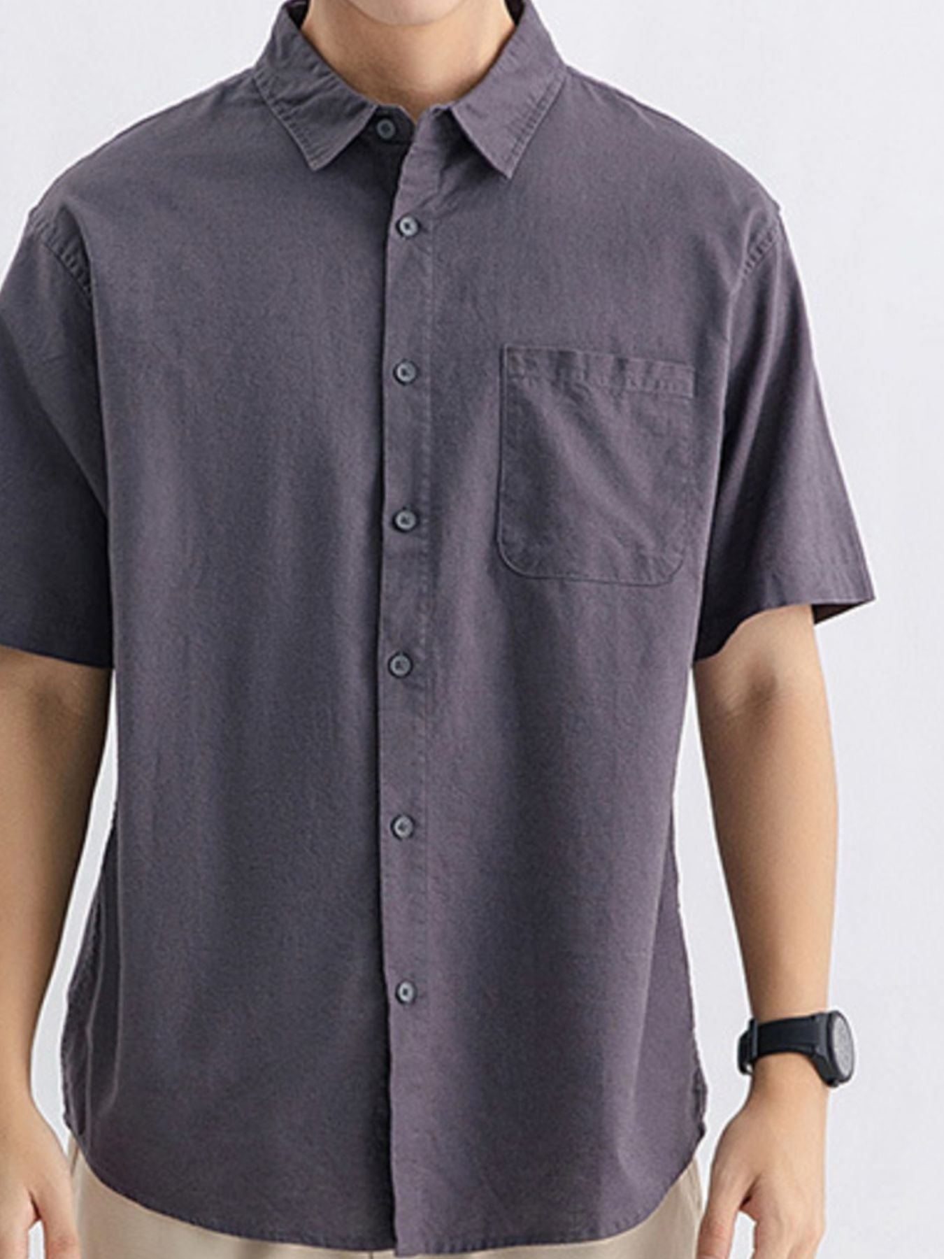 Men's Plus Size Button Up Short Sleeve Shirt