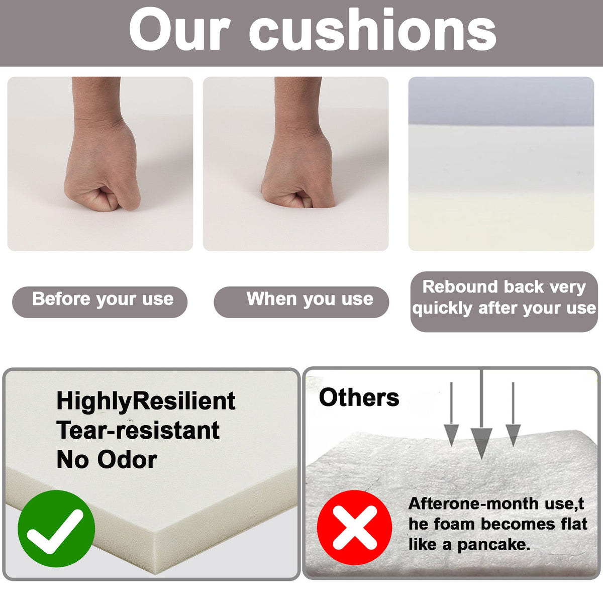 2PCS Outdoor Lounge Chair Cushion Replacement Set - Navy Blue