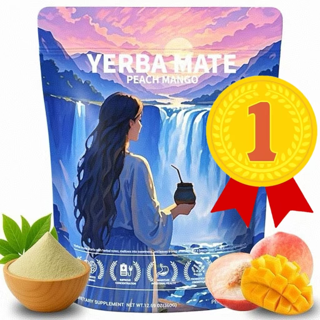 Yerba Mate Peach Mango Tea - Super Calm Yerba Mate - Low Sugar Content, Clean Energy with No Crash - Stay Refreshed and Focused Throughout the Day - Ideal for Health Enthusiasts - 30 Servings