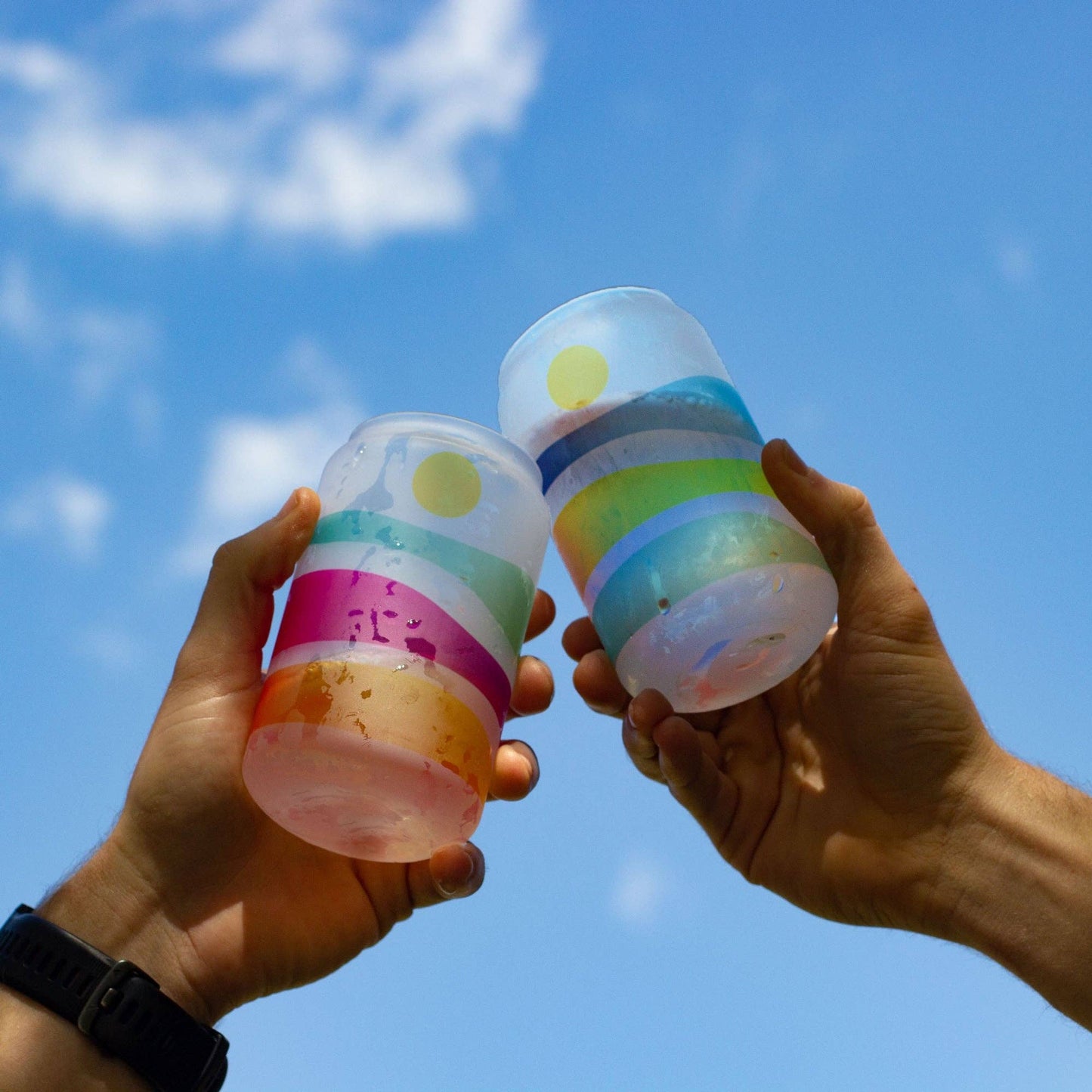 Human Nature Designs - Colorful Mountain Beer Glass - Colorful Glassware