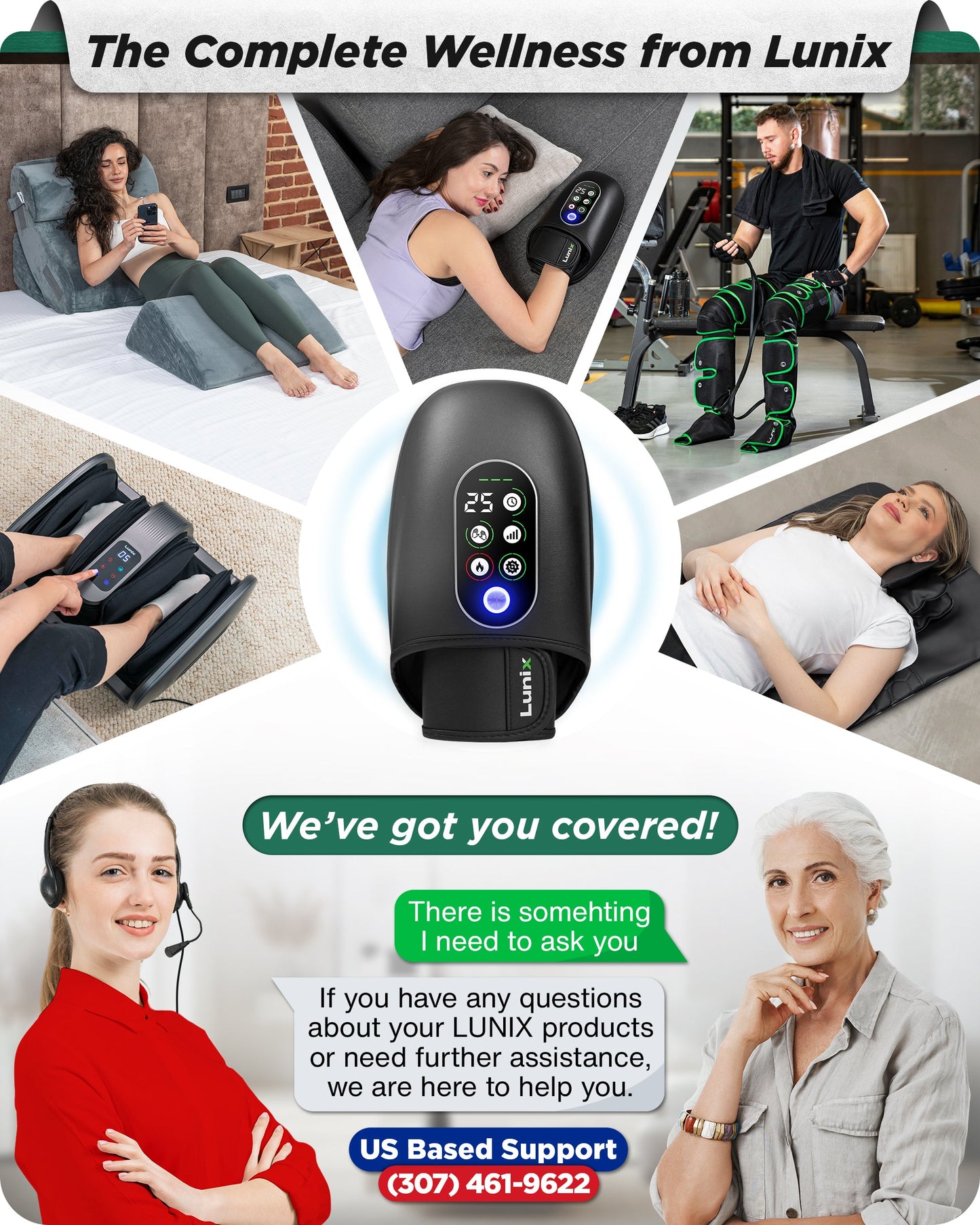 LX31 Rolling Hand Massager, Heat, Compression + Kneading, Smart Memory, Charcoal Black