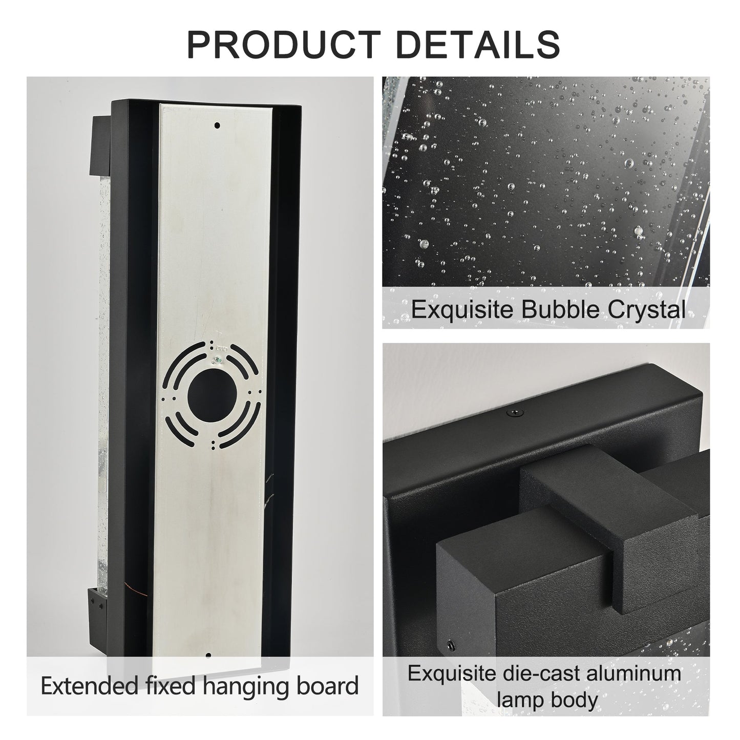 Black Aluminum Finish Outdoor Wall Light