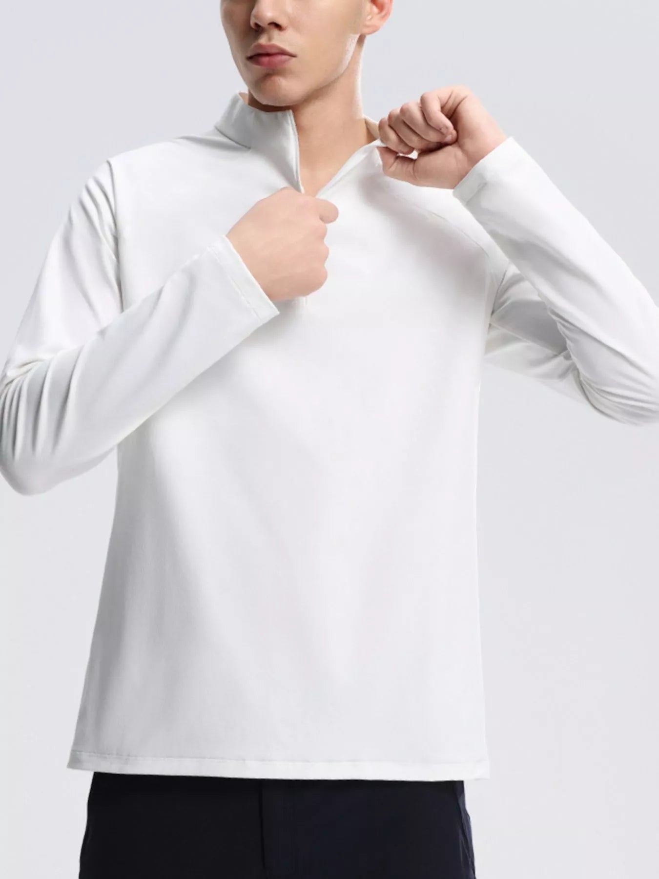 Men's Plus Size Half-Zip Long Sleeve Sweatshirt