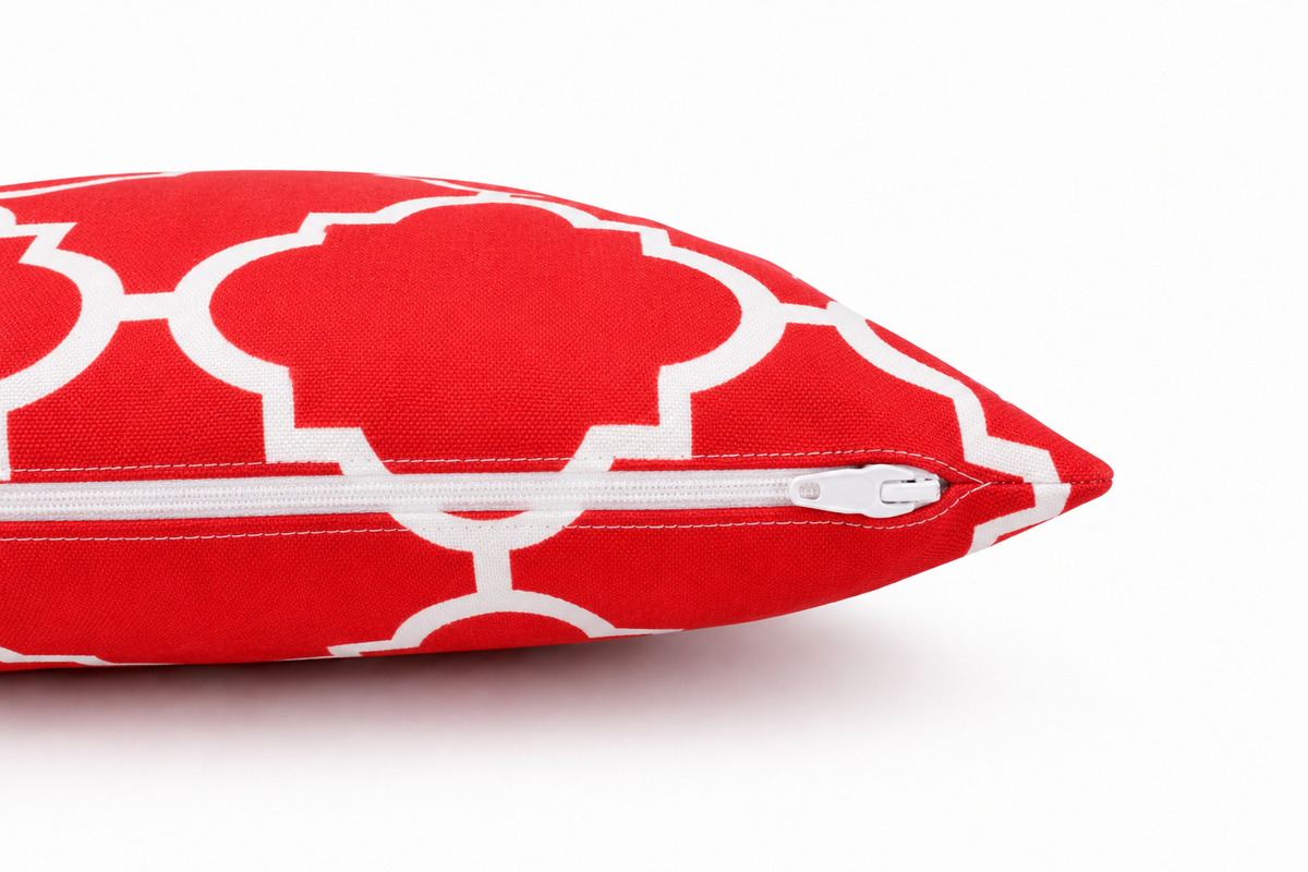 6 Pack Outdoor Pillow Covers - 18x18 Inch Red Trellis