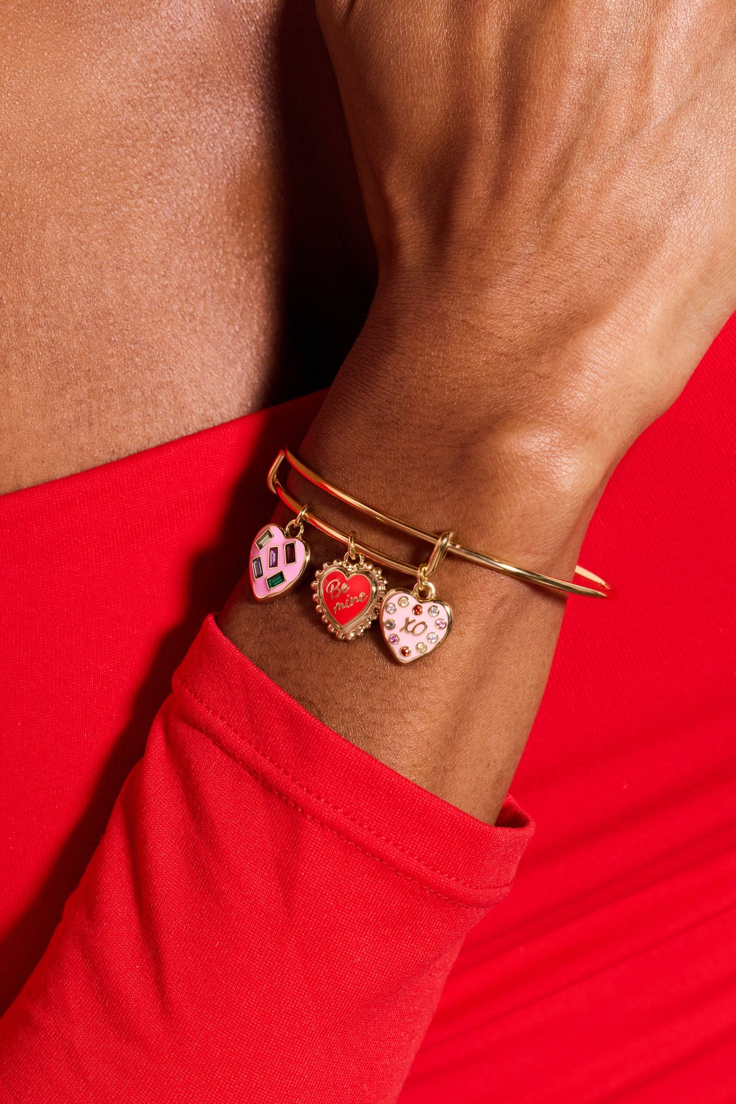Sweet Shop 'Be Mine' Heart Multi Charm Bangle