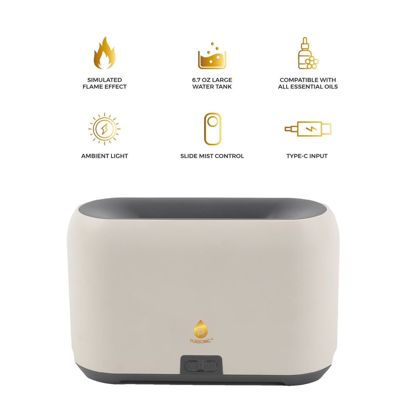 FlameGlow Aromatherapy Diffuser, Pursonic 6-Pack Essential Oils & Portable 360° Hi-Res Wireless Speaker
