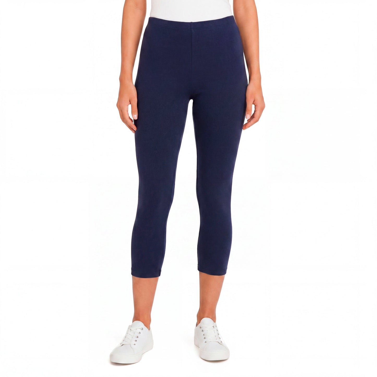 Women's 100% Cotton Soft Capri Leggings | Navy