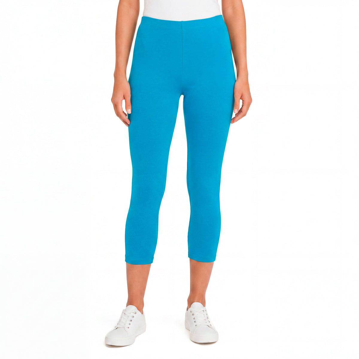 Women's 100% Cotton Soft Capri Leggings | Turquoise
