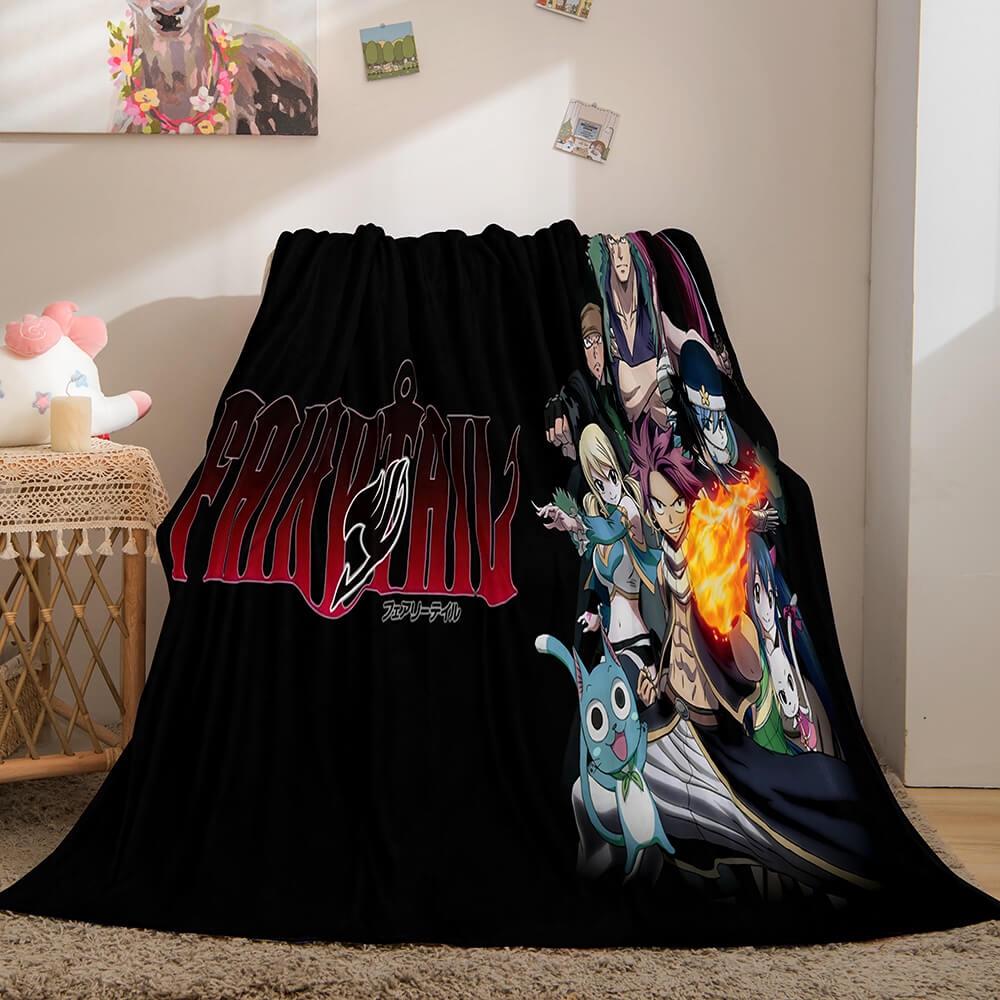 Anime Fairy Tail Flannel Caroset Throw Blanket