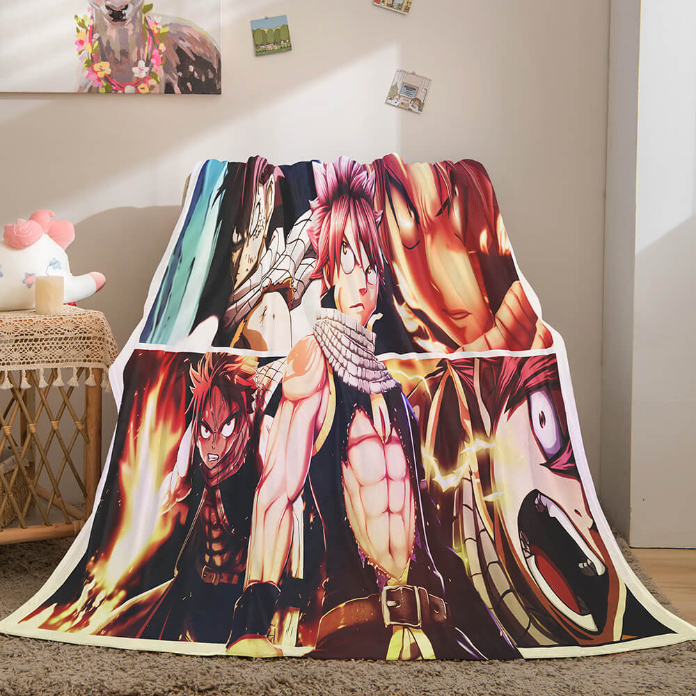 Anime Fairy Tail Flannel Caroset Throw Blanket
