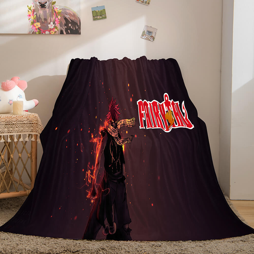 Anime Fairy Tail Flannel Caroset Throw Blanket