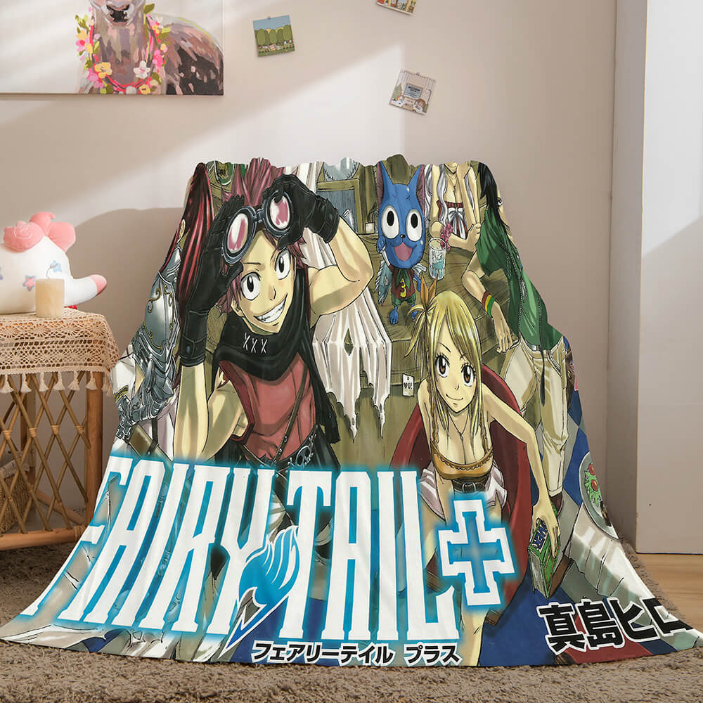 Anime Fairy Tail Flannel Caroset Throw Blanket