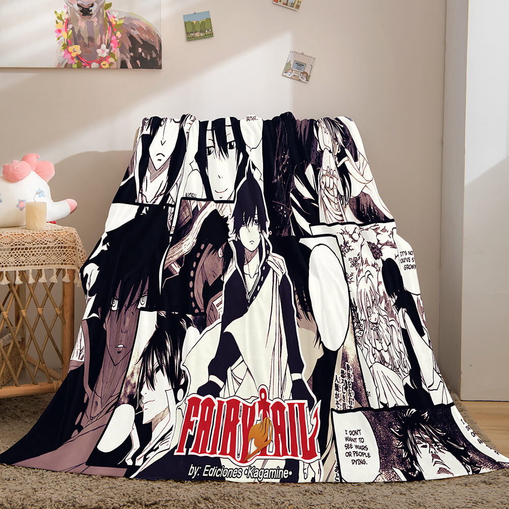 Anime Fairy Tail Flannel Caroset Throw Blanket