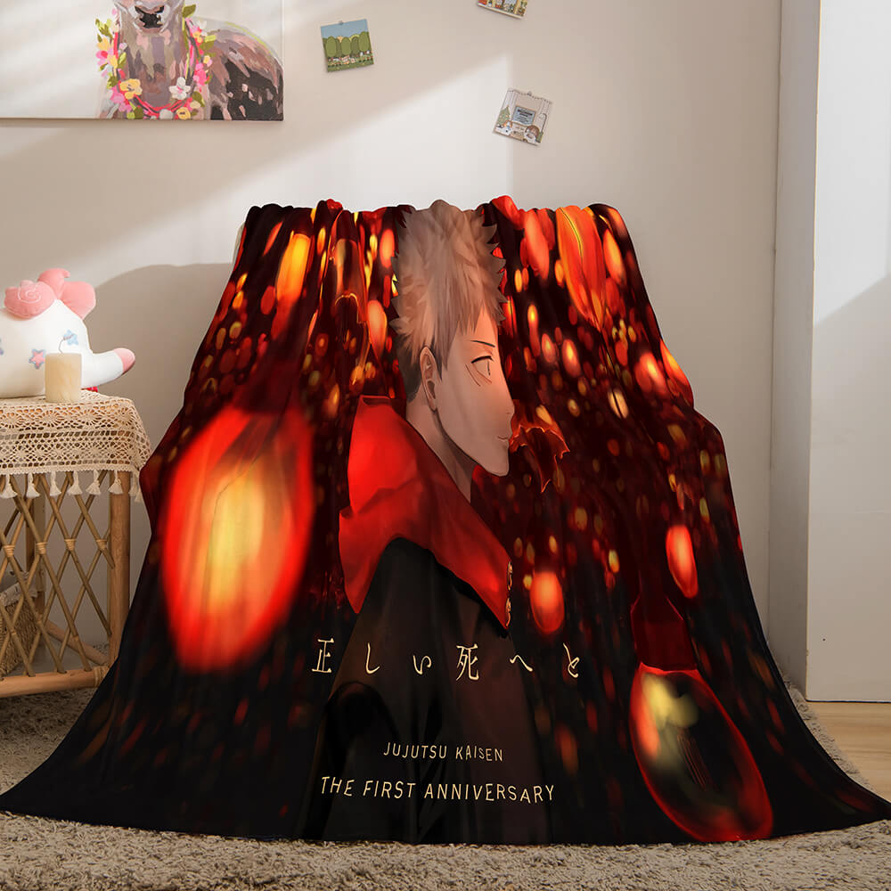 Anime Jujutsu Kaisen Flannel Throw Cosplay Blanket