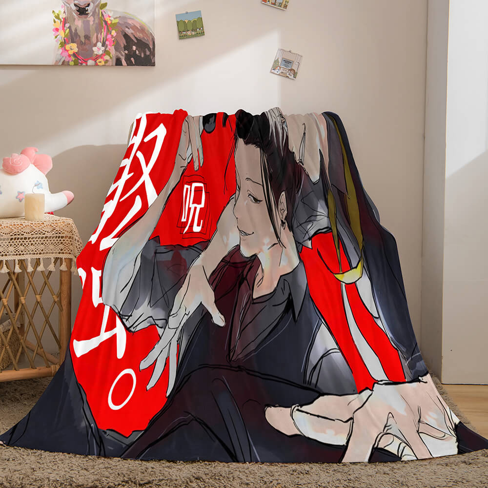 Anime Jujutsu Kaisen Flannel Throw Cosplay Blanket
