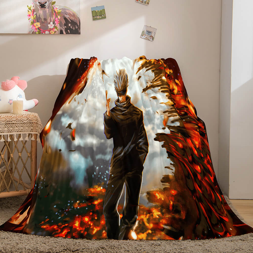 Anime Jujutsu Kaisen Flannel Throw Cosplay Blanket