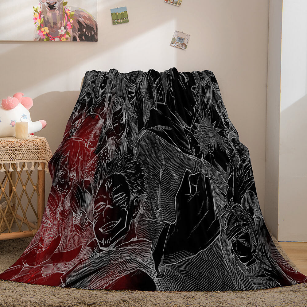 Anime Jujutsu Kaisen Flannel Throw Cosplay Blanket