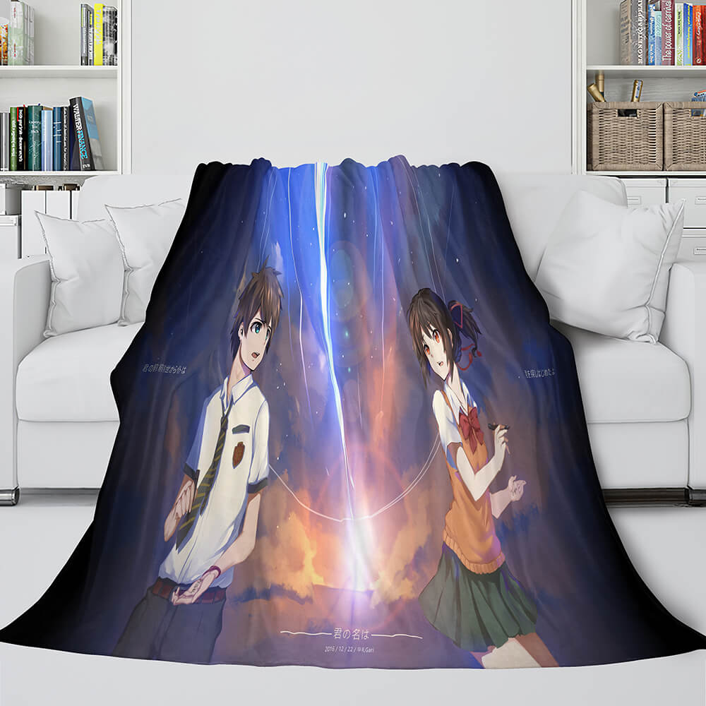 Anime Your Name Cosplay Flannel Blanket Throw