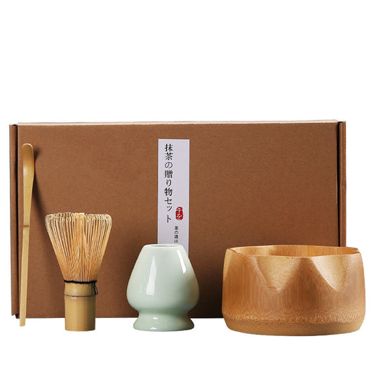 Tea Brush Matcha Brush Hyakumonari Tea Brush Stand Combination Song Dynasty Tea Ordering and Tea Playing Tools Set Japanese Gift Box