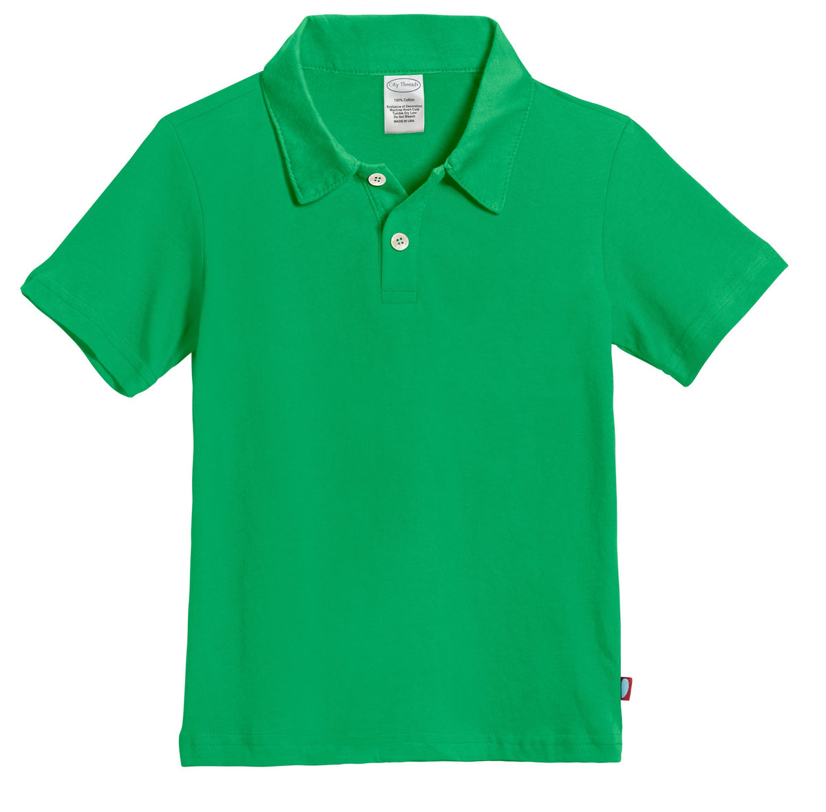 Boys Soft 100% Cotton Jersey 2-Button Short Sleeve Polo Shirt | Elf