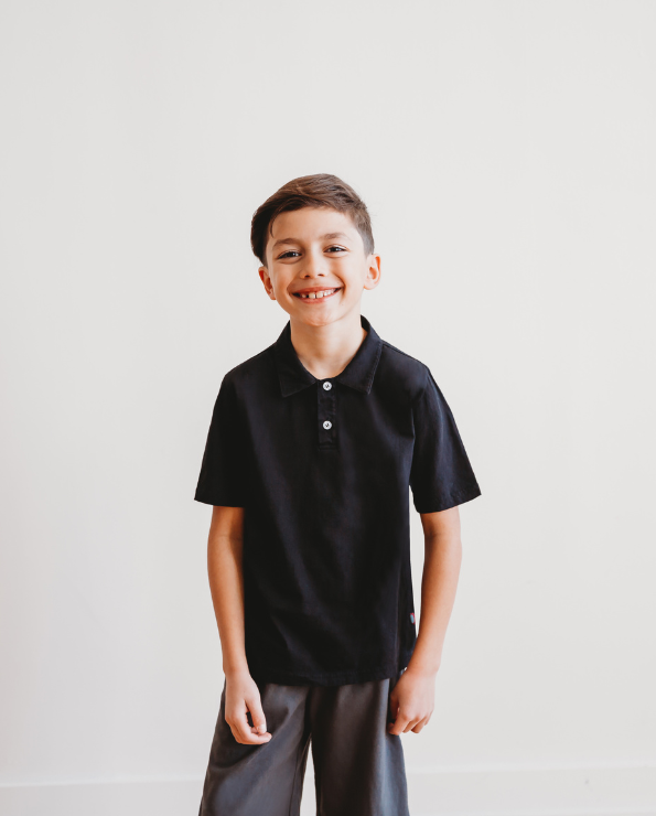 Boys Soft 100% Cotton Jersey 2-Button Short Sleeve Polo Shirt | Uniform Royal