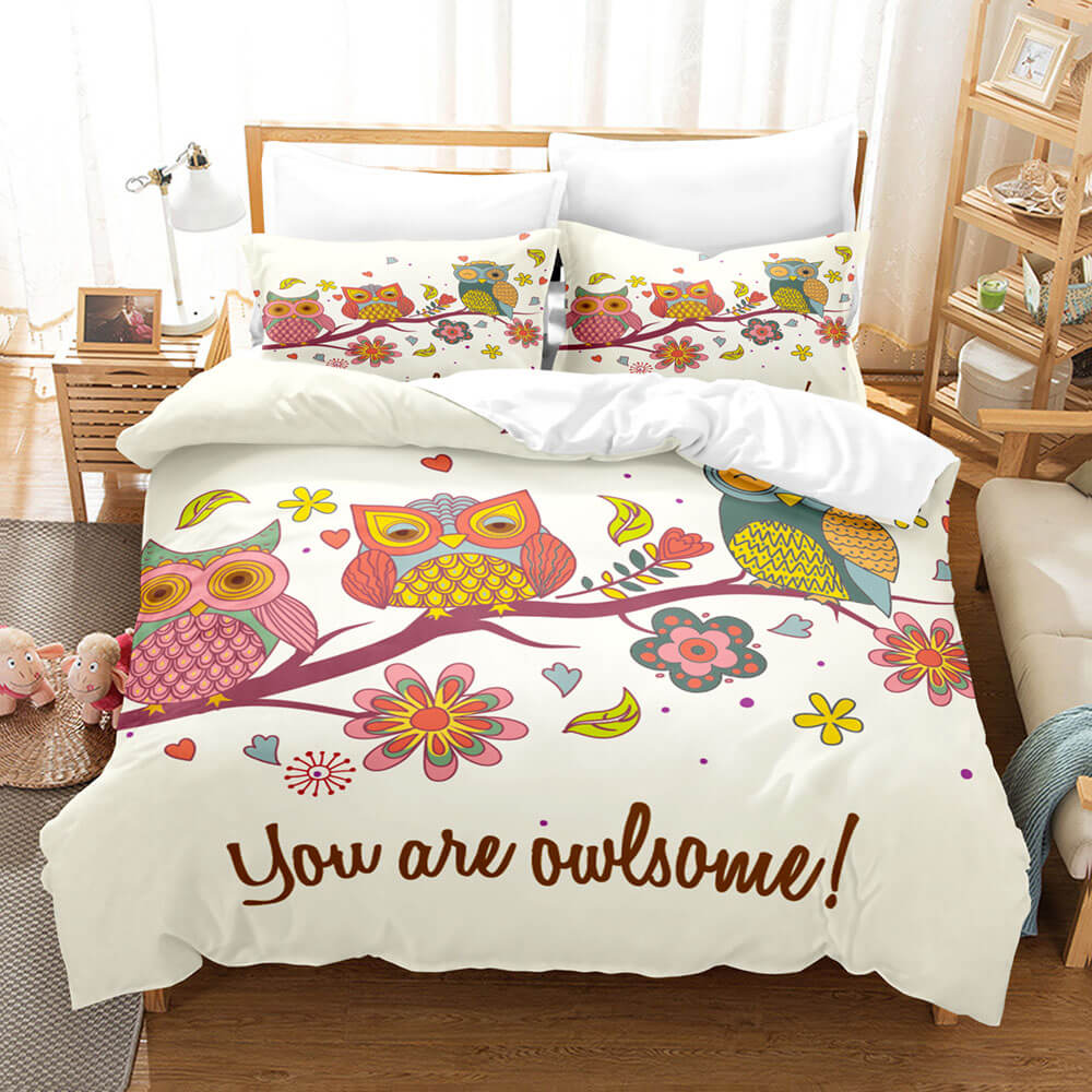 Cartoon Animals Owl Bedding Sets Quilt Cover Without Filler