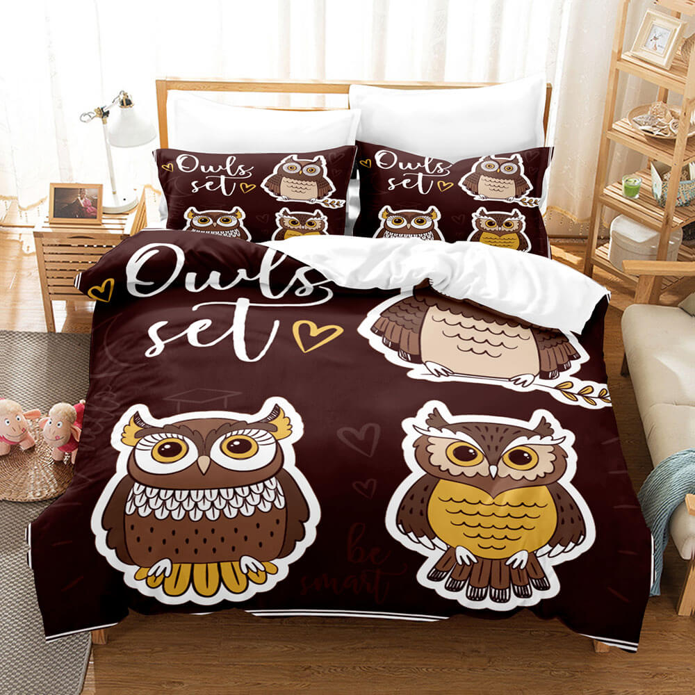 Cartoon Animals Owl Bedding Sets Quilt Cover Without Filler