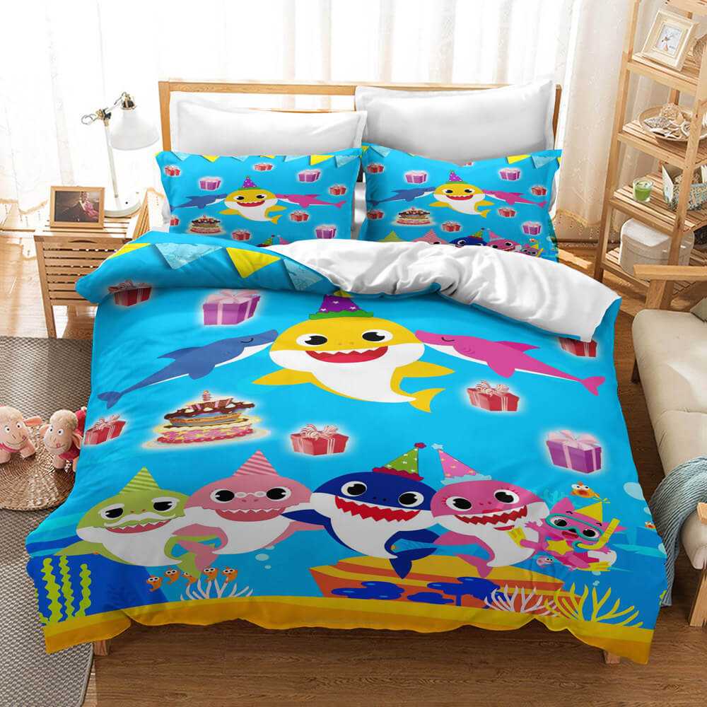 Cartoon Baby Shark Cosplay Bedding Set Quilt Cover