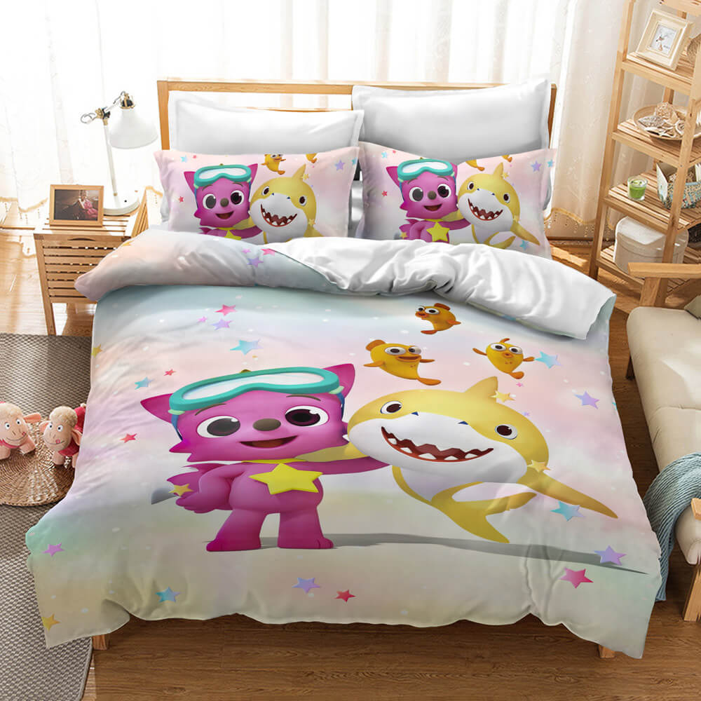 Cartoon Baby Shark Cosplay Bedding Set Quilt Cover
