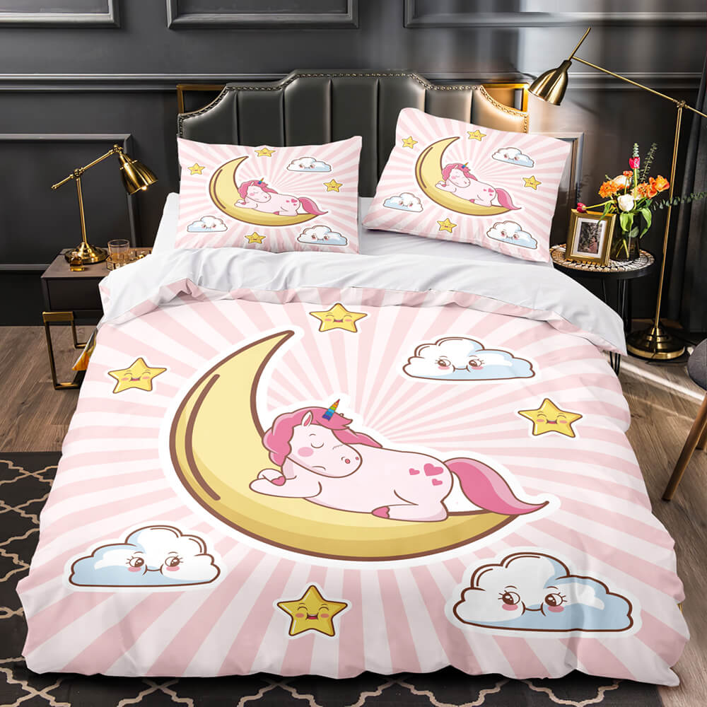Cartoon Unicorn Bedding Set Quilt Duvet Cover Bedding Sets Kids Gift