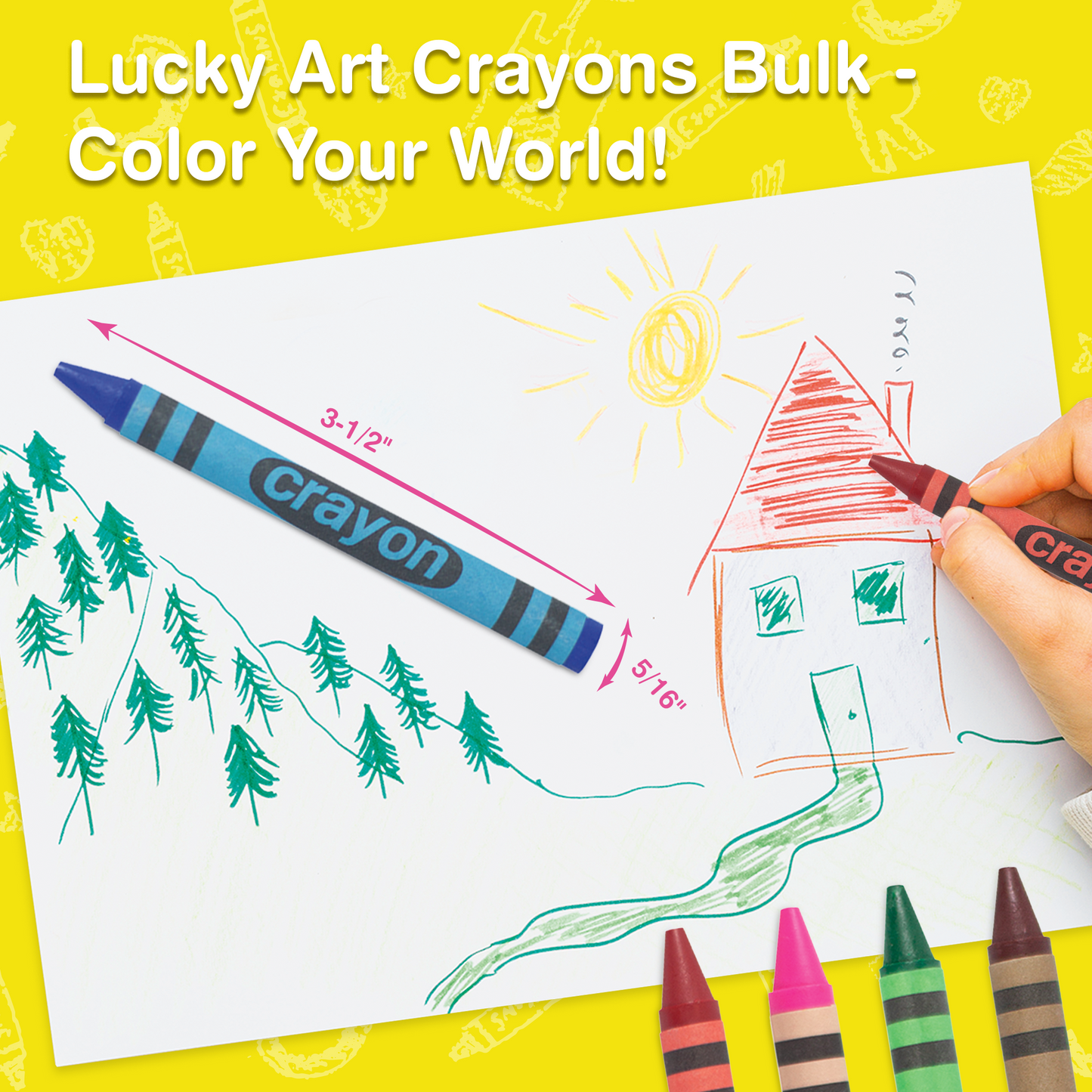 80-Pack Blue Crayons Bulk – Standard Size, Non-Toxic, Classroom & Party Supply