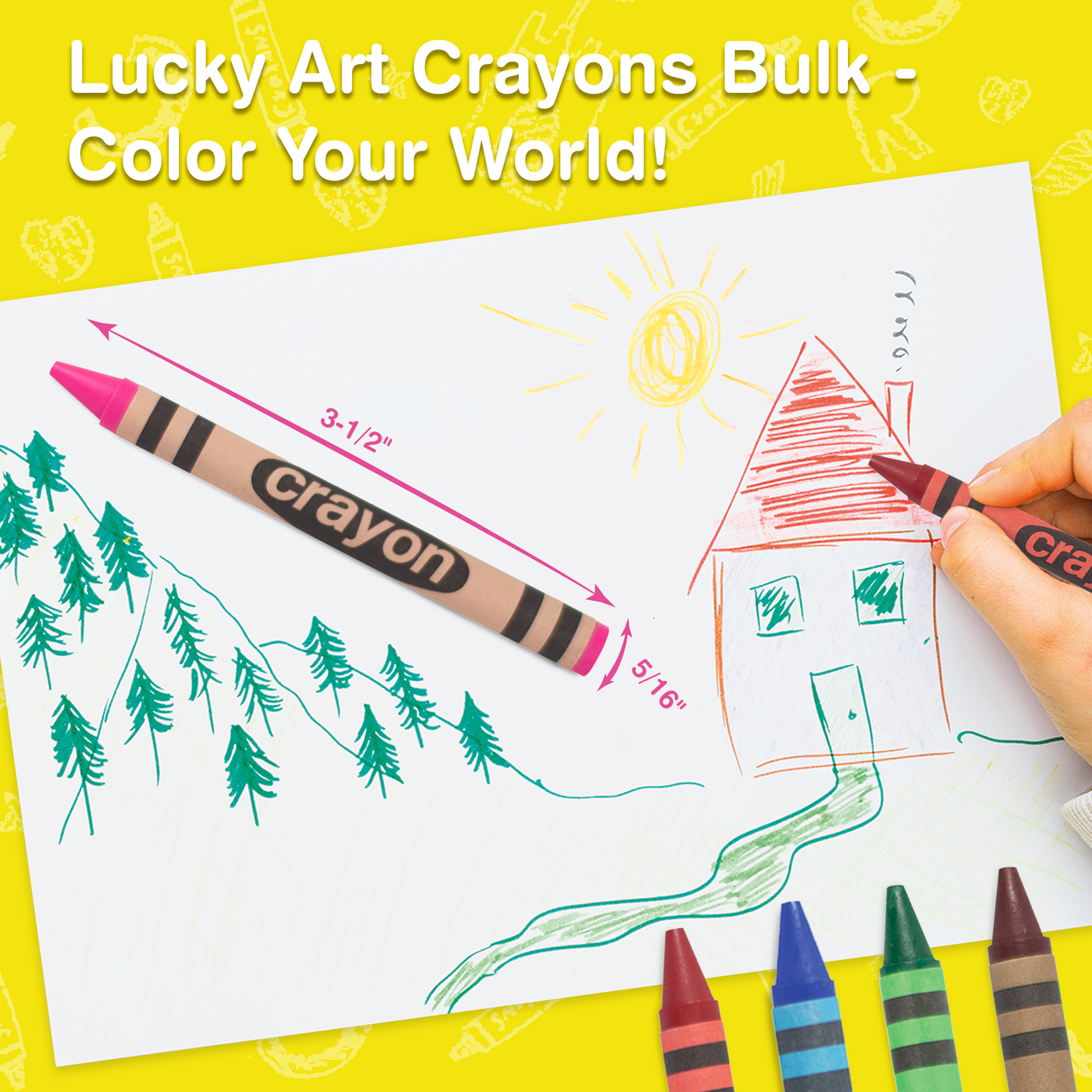 80-Pack Pink Crayons Bulk – Standard Size, Non-Toxic, Classroom & Party Supply
