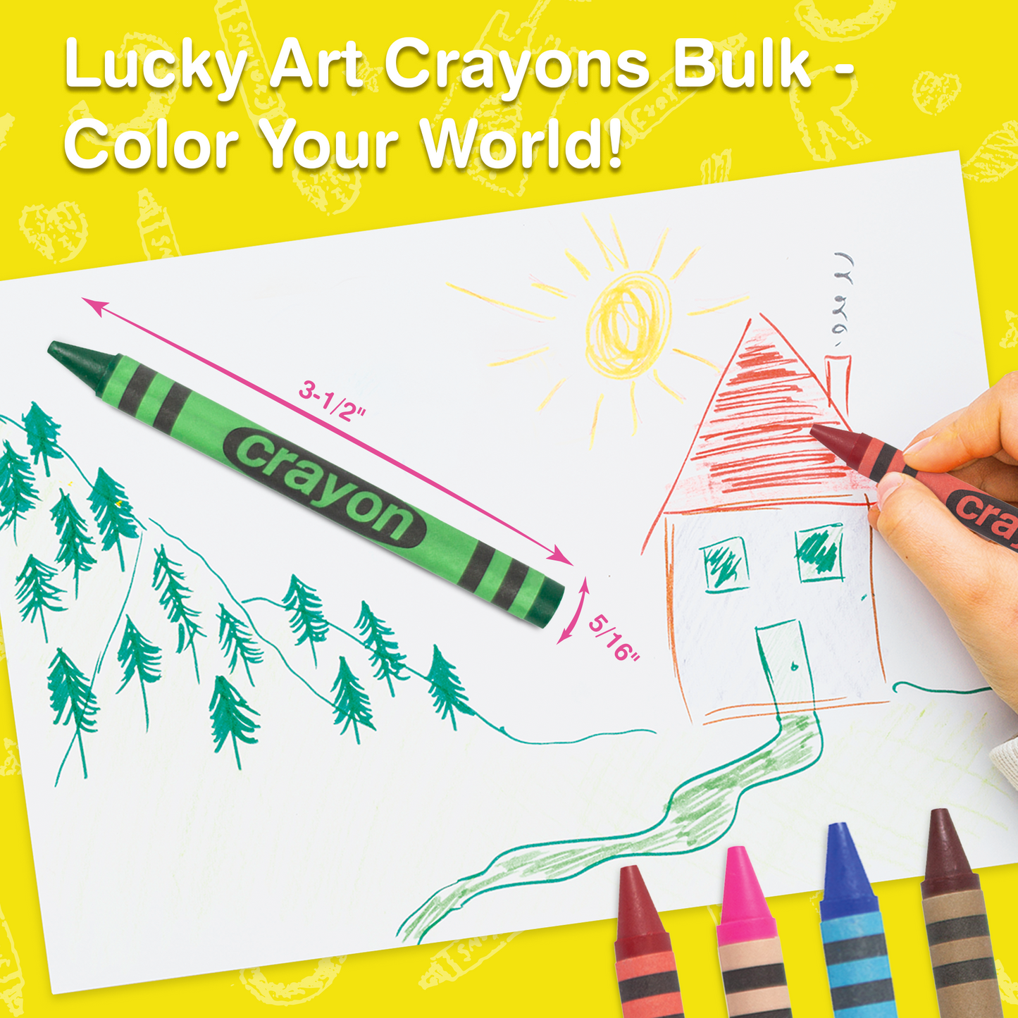 80-Pack Green Crayons Bulk – Standard Size, Non-Toxic, Classroom & Party Supply
