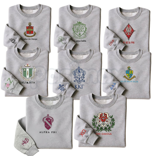 Custom Embroidered Sorority Sweatshirt – Classic Greek Letter Crewneck