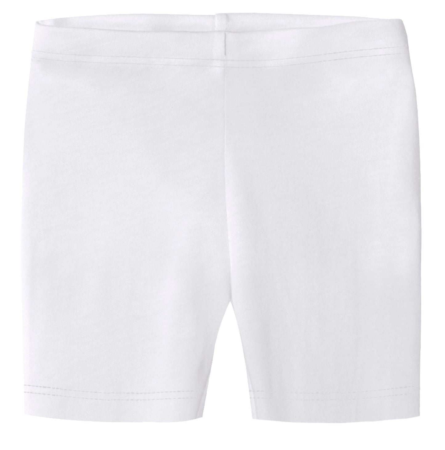 Girls Soft 100% Organic Cotton Bike Shorts | White