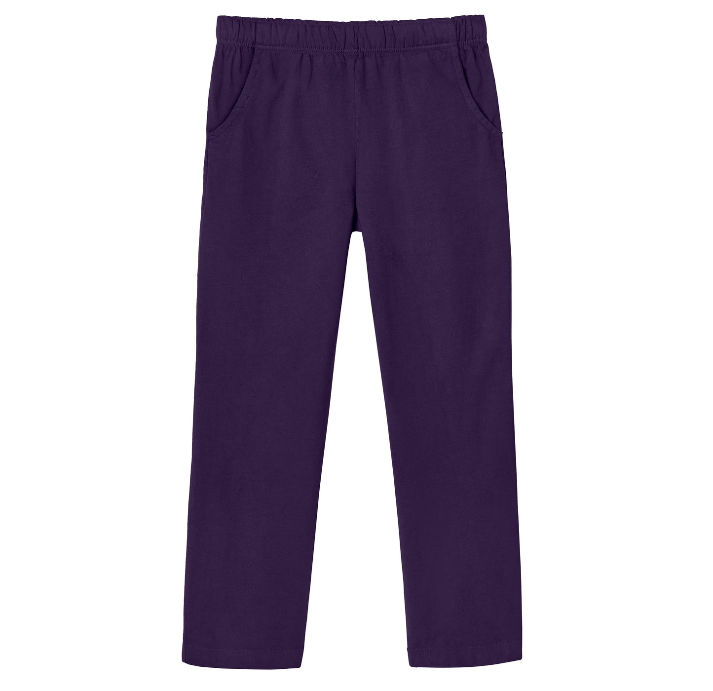 Girls Soft 100% Cotton UPF 50+ Jersey Pocket Pants | Purple