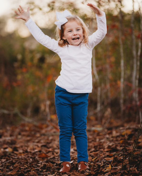 Girls Soft 100% Cotton UPF 50+ Jersey Pocket Pants | Purple