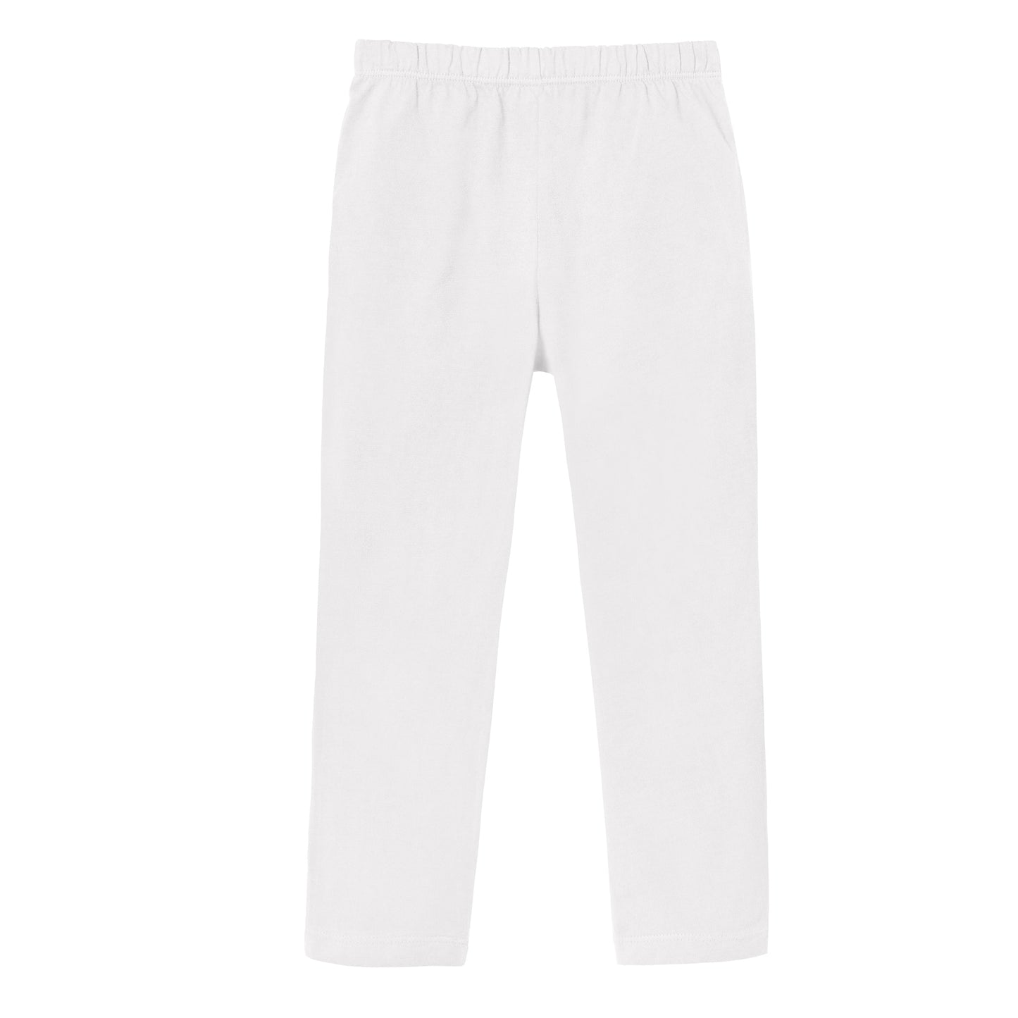 Girls Soft 100% Cotton UPF 50+ Jersey Pocket Pants | White
